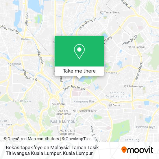 Bekas tapak 'eye on Malaysia' Taman Tasik Titiwangsa Kuala Lumpur map