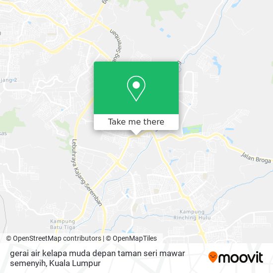 Peta gerai air kelapa muda depan taman seri mawar semenyih