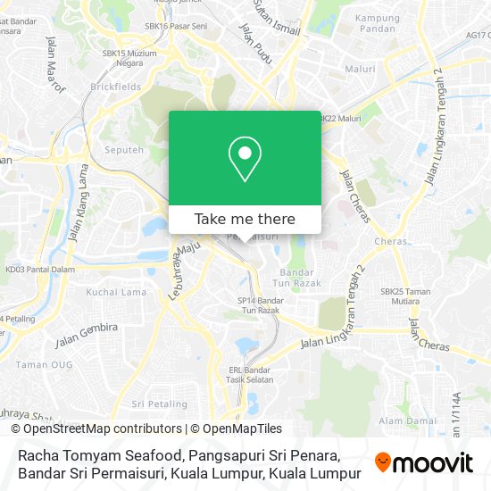 Peta Racha Tomyam Seafood, Pangsapuri Sri Penara, Bandar Sri Permaisuri, Kuala Lumpur