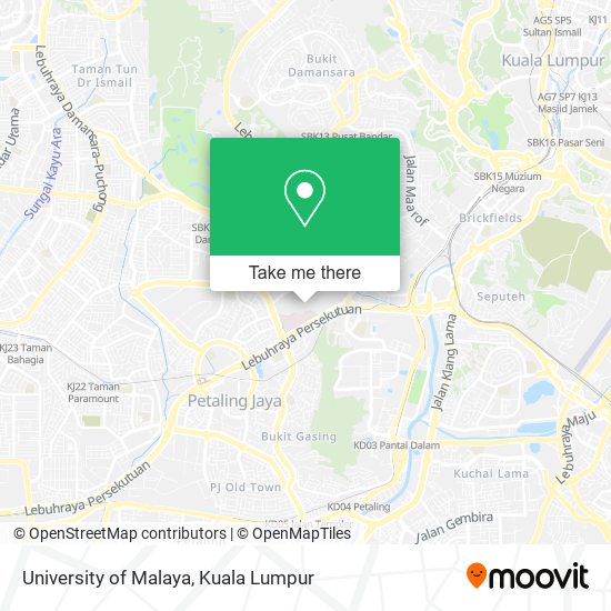 University of Malaya map