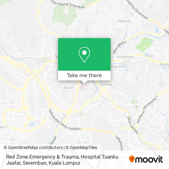 Red Zone Emergency & Trauma, Hospital Tuanku Jaafar, Seremban map