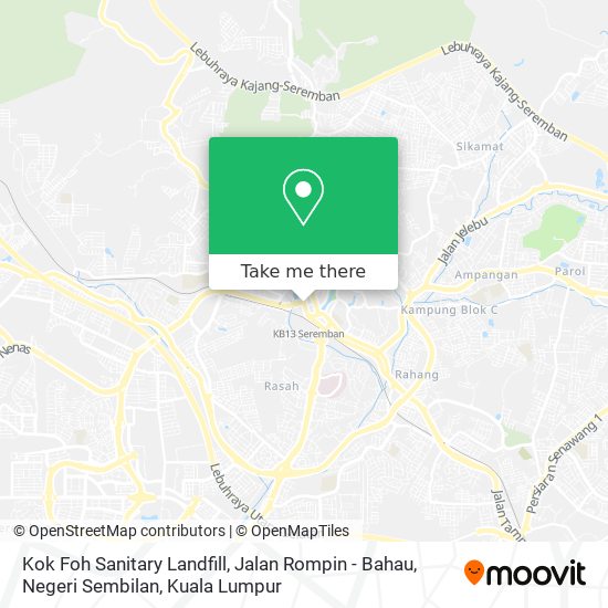 Peta Kok Foh Sanitary Landfill, Jalan Rompin - Bahau, Negeri Sembilan