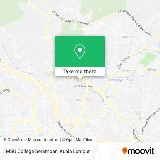 Peta MSU College Seremban