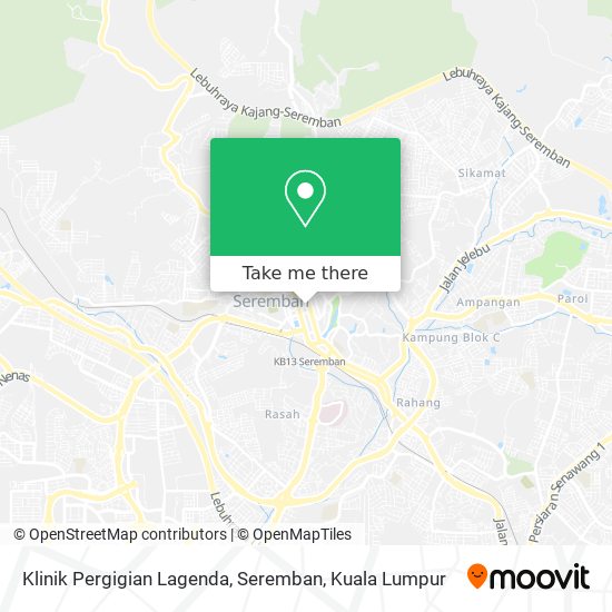 Klinik Pergigian Lagenda, Seremban map