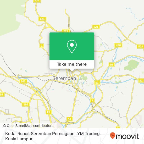 Peta Kedai Runcit Seremban Perniagaan LYM Trading