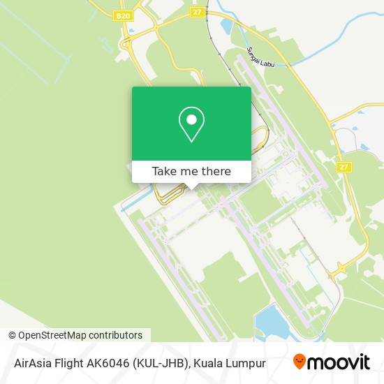 AirAsia Flight AK6046 (KUL-JHB) map