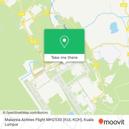 Peta Malaysia Airlines Flight MH2530 (KUL-KCH)
