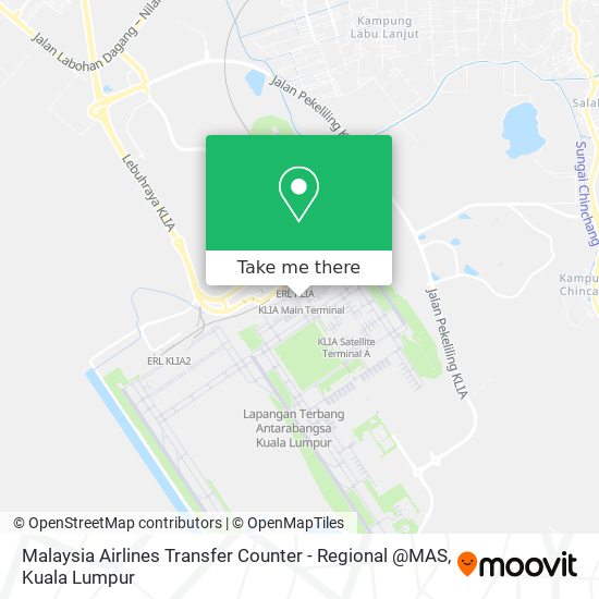Peta Malaysia Airlines Transfer Counter - Regional @MAS