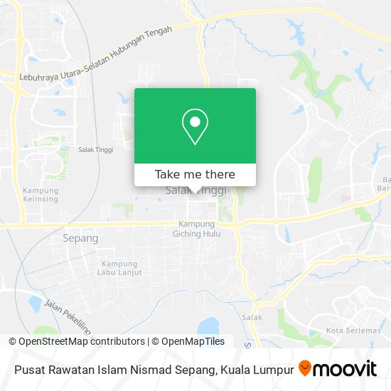 Peta Pusat Rawatan Islam Nismad Sepang