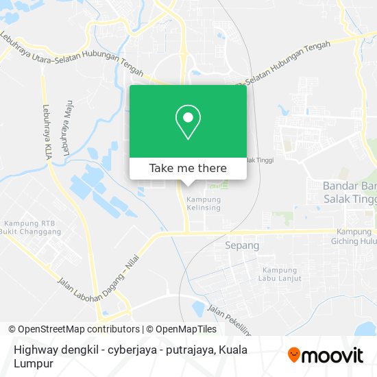 Peta Highway dengkil - cyberjaya - putrajaya