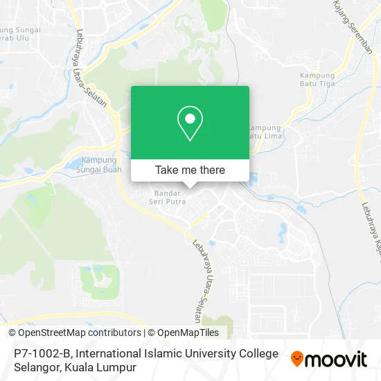 P7-1002-B, International Islamic University College Selangor map