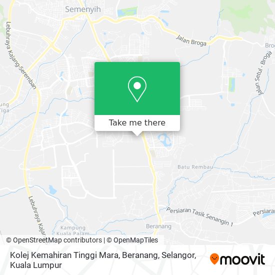 Kolej Kemahiran Tinggi Mara, Beranang, Selangor map