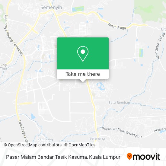 Peta Pasar Malam Bandar Tasik Kesuma