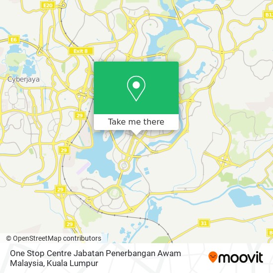 Peta One Stop Centre Jabatan Penerbangan Awam Malaysia