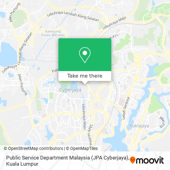 Peta Public Service Department Malaysia (JPA Cyberjaya)