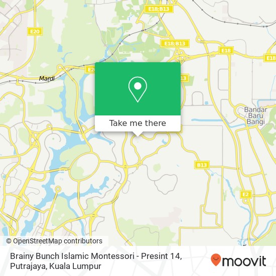 Brainy Bunch Islamic Montessori - Presint 14, Putrajaya map