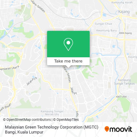 Malaysian Green Technology Corporation (MGTC) Bangi map