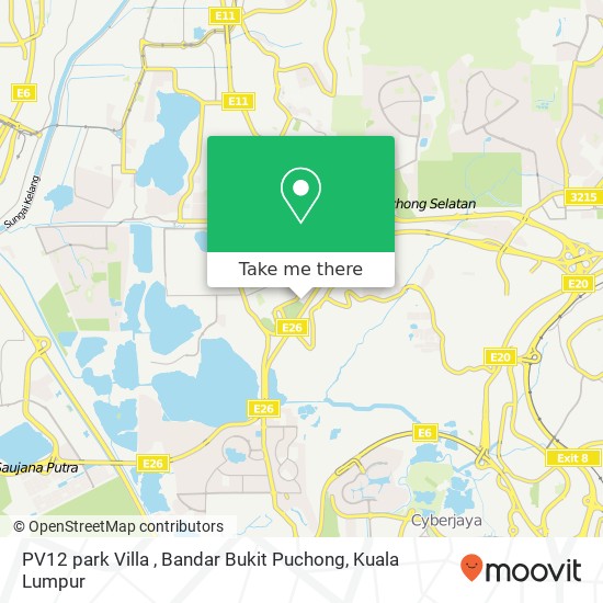 Peta PV12 park Villa , Bandar Bukit Puchong