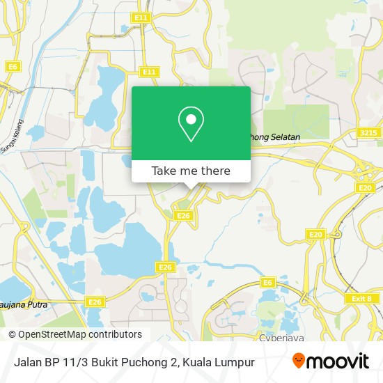 Jalan BP 11/3 Bukit Puchong 2 map