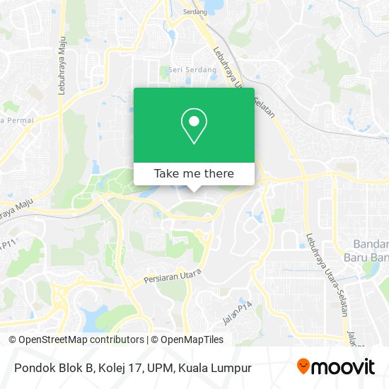 Pondok Blok B, Kolej 17, UPM map