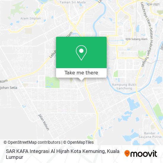 SAR KAFA Integrasi Al Hijrah Kota Kemuning map