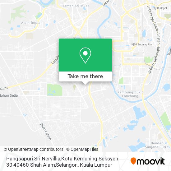 Peta Pangsapuri Sri Nervillia,Kota Kemuning Seksyen 30,40460 Shah Alam,Selangor.