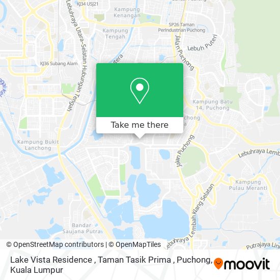 Peta Lake Vista Residence , Taman Tasik Prima , Puchong