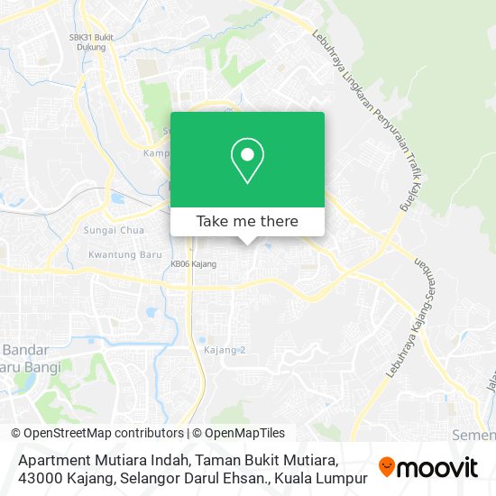 Peta Apartment Mutiara Indah, Taman Bukit Mutiara, 43000 Kajang, Selangor Darul Ehsan.