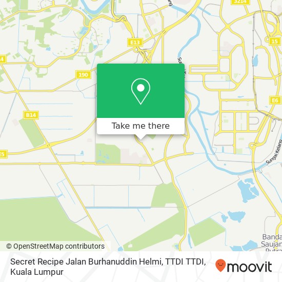 Secret Recipe Jalan Burhanuddin Helmi, TTDI TTDI map