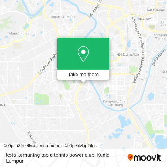kota kemuning table tennis power club map