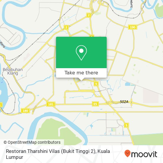 Peta Restoran Tharshini Vilas (Bukit Tinggi 2)