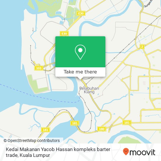 Peta Kedai Makanan Yacob Hassan kompleks barter trade