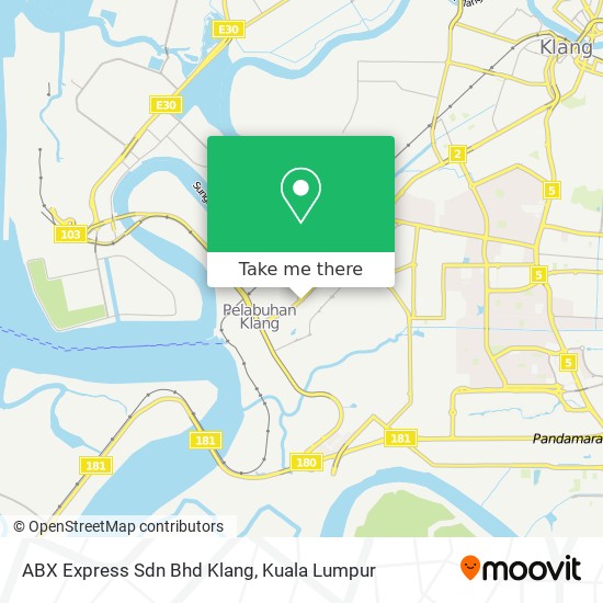 Peta ABX Express Sdn Bhd Klang
