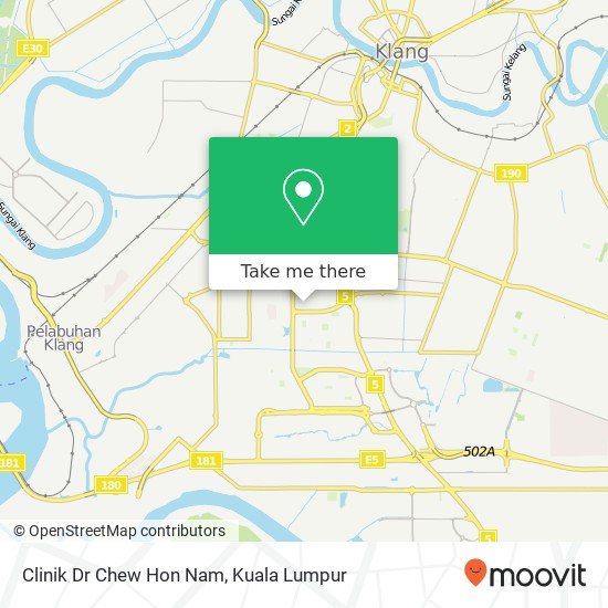 Peta Clinik Dr Chew Hon Nam