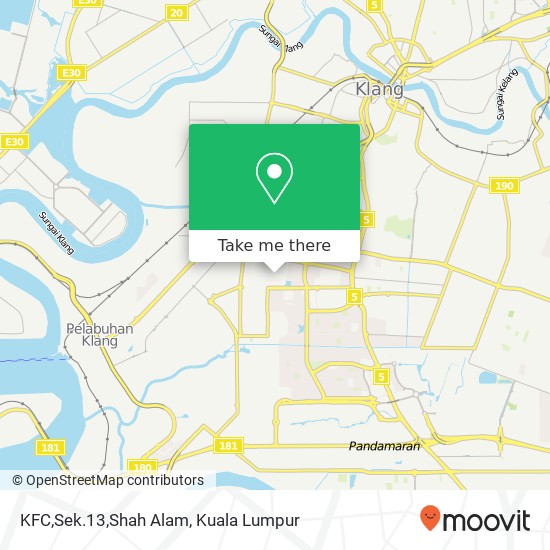 KFC,Sek.13,Shah Alam map