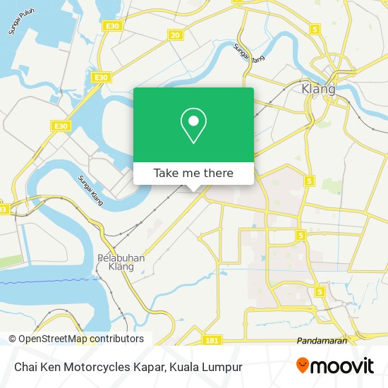 Chai Ken Motorcycles Kapar map