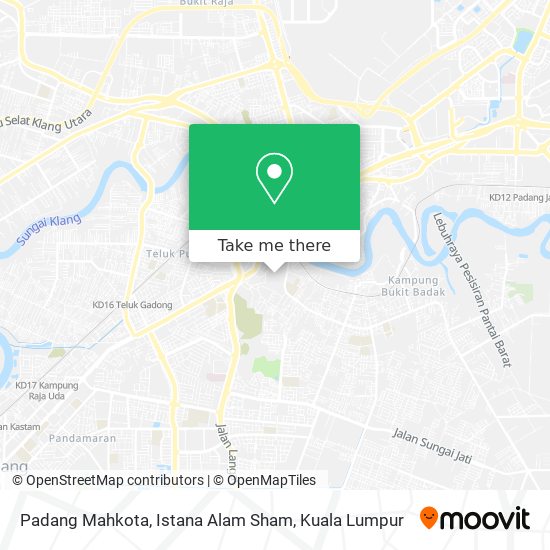 Padang Mahkota, Istana Alam Sham map