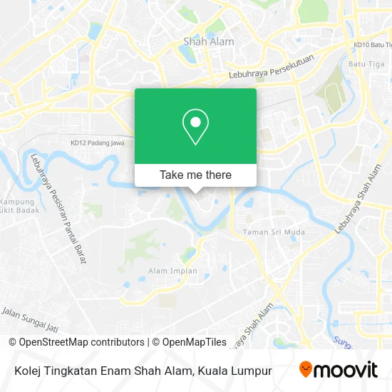 Kolej Tingkatan Enam Shah Alam map
