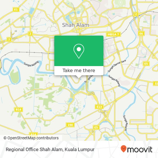 Regional Office Shah Alam map