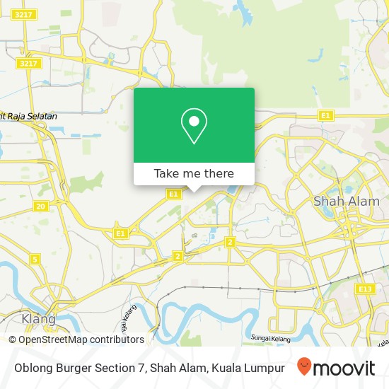 Oblong Burger Section 7, Shah Alam map