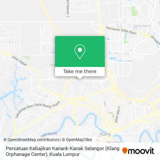 Peta Persatuan Kebajikan Kanank-Kanak Selangor (Klang Orphanage Center)
