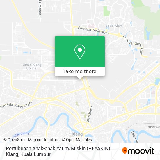 Pertubuhan Anak-anak Yatim / Miskin (PEYAKIN) Klang map