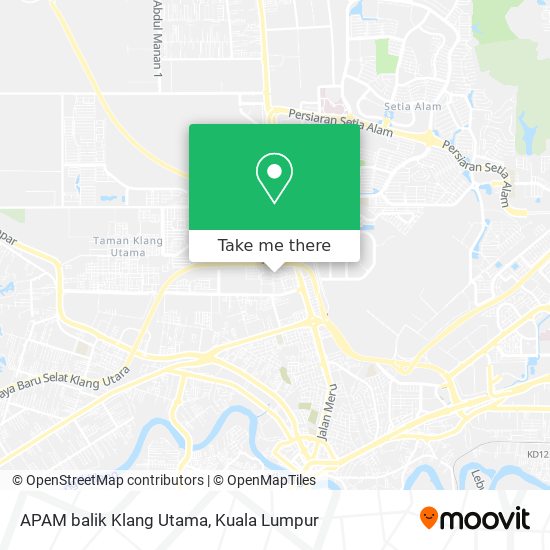 APAM balik Klang Utama map