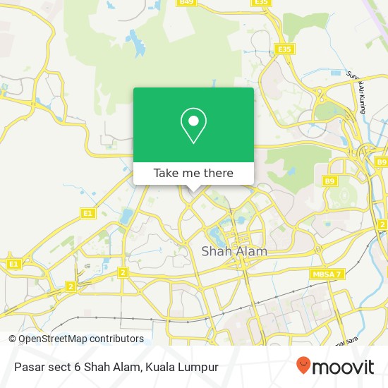 Pasar sect 6 Shah Alam map