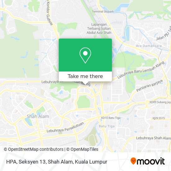 Peta HPA, Seksyen 13, Shah Alam