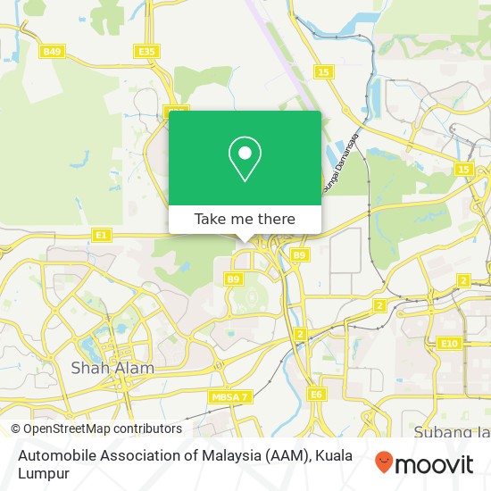 Peta Automobile Association of Malaysia (AAM)