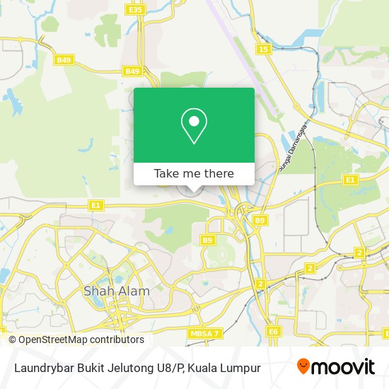Peta Laundrybar Bukit Jelutong  U8 / P