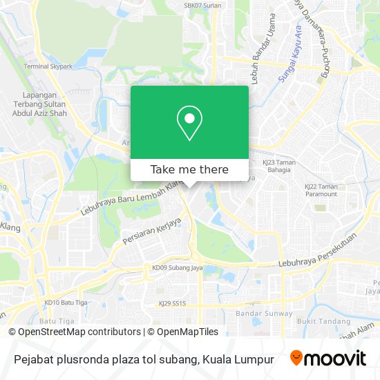 Pejabat plusronda plaza tol subang map