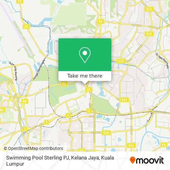 Peta Swimming Pool Sterling PJ, Kelana Jaya
