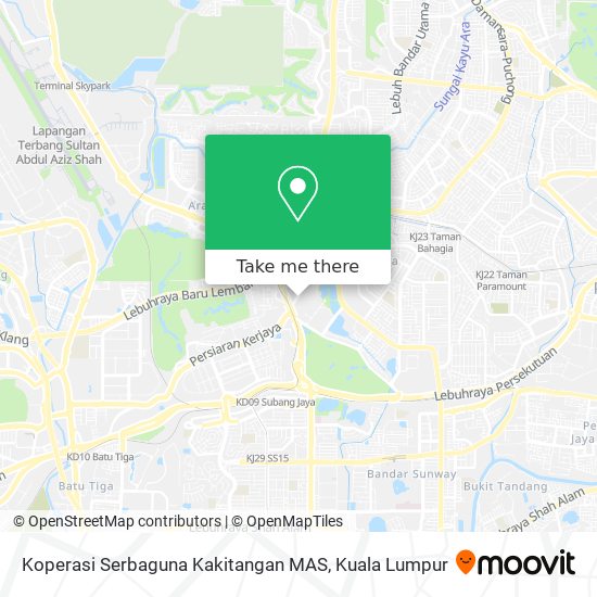 Koperasi Serbaguna Kakitangan MAS map